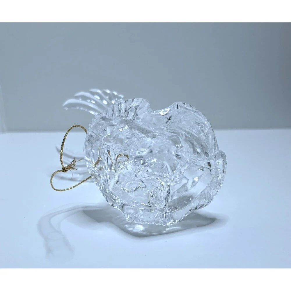 Clear Acrylic Angel Hanging Christmas Ornament, 5 in Tall, 4 in Long
